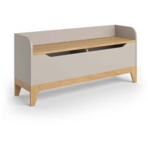 Vitalispa - Baúl de juguetes Malia, Roble cachemira, 107.2 x 50 cm con asiento corrido