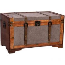Baúl de madera marrón 65x36x38