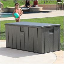 Baule Contenitore 150 cm in Resina Cassapanca Giardino Esterno Armadio Attrezzi