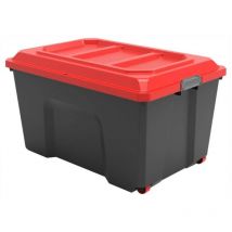 Baule con ruote Locker nero e rosso 135L, L.78,6 x P.58,5 x H.45 cm Sundis