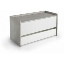Baule Contenitore Cemento Con 1 Cassetto Bianco