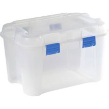 Curver 243696 Scatola Di Immagazzinaggio Totem Box 60l, Transparent / Blau Trasparente, Blu 1 Pz.