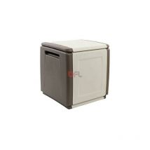 Baule portatutto in polipropilene multiuso cm 54x53x57h tortora/ecru'