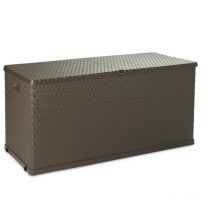 Baule resina cassapanca panca polirattan finto rattan l120xp57xh63 giardino