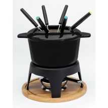 385051 - Juego de Fondue (fundición, 6 servicios), Color Negro - Baumalu
