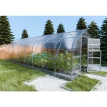 Meistro Kodas - Certifié Serre klasikadrop 20m2, 2,5m x 8m, 4 mm avec revêtement en polycarbonate