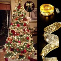 Baumlichter, 16ft/5m Weihnachtsbaum-lichterkette, Neujahrsdekoration, Party, Hochzeitspavillon, Outdoor (gold)