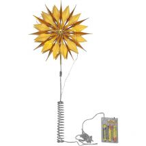 Baumspitzen-Papierstern 'Flinga', gold, 10 led,