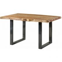 Baumtisch Sheesham 160x90x77 natur sandgestrahlt / U-Beine anthrazit glänzend freeform 5