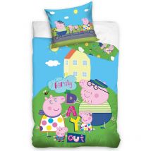 Baumwollbettwäsche 100x135 + 40x60 Peppa Pig Urlaub
