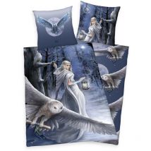 Herding - Baumwollbettwäsche 135x200 Anne Stokes Blue Owl Kissenbezug 80x80 H24