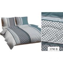 MAX - Baumwollbettwäsche 140x200 Mintgrau Geometrie 3790 b Baumwolle