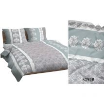 MAX - Baumwollbettwäsche 140x200 mintgraue Ornamente 3052 b Baumwolle