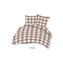 MAX - Baumwollbettwäsche 160x200 beige weiß kariert 171b Baumwolle