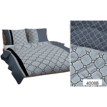 MAX - Baumwollbettwäsche 160x200 marineblaue Geometrie 4008 b Baumwolle