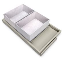 Emuca - Set aus Tray set, 2 Organisationskörbe und Soft-Close-Führungsrahmen für Kleiderschränke, verstellbar, Modul 800mm, Steingrau