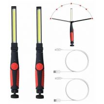 Rosemary - Baustellenleuchte, 2 Stück, 15 w, 700 Lumen, 3000 mAh, COB-Lampen – Rot