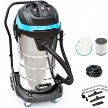 Industriesauger 100 Liter 3.400 Watt » Set 2 inkl. Saugschlauch 5m + Düsen- und Filterset (hepa, Vlies) » Nass-Trockensauger - Bautec