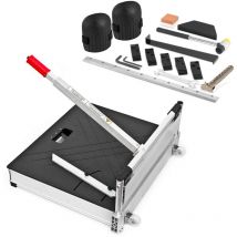 Bautec - Laminatschneider 480mm Schnittbreite » Modell iii » mit Teleskopbügel und Rollen » inkl. 2 Klingen, Verlegeset » Vinyl-, Fertigparkett