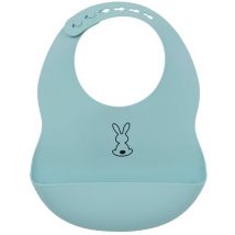 Bavaglino con Tasca in Silicone Azzurro