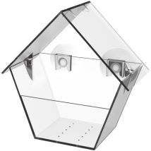 Mangiatoia da finestra casetta trasparente – 15 x 8 x 15 cm – Garden Mile