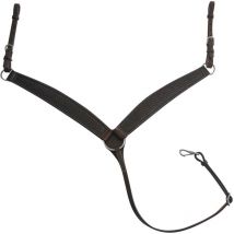 Taglia unica cob/full, Chocolat: Bavoir western en cuir huilé en forme de ballon de basket-ball huilé