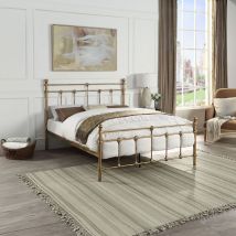 Bayford Traditional Antique Brass Metal Bed Frame - Double