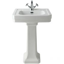 Bayswater - Victrion Basin with Full Pedestal 550mm Wide 1 Tap Hole