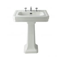 Bayswater Victrion Basin With Full Pedestal 640mm Wide - 3 Tap Hole