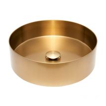 Bb aurum Edelstahl Aufsatzwaschbecken ø 38 cm, gold gebürstet