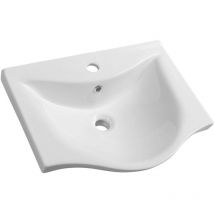 Bäder Boutique - Aqualine Zara - Möbelwaschtisch 54x45 Cm, Mit Überlauf, Hahnloch, Weiß 10055