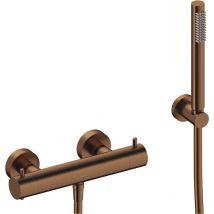 Sanycces - loop Brausebatterie mit Thermostat und Brausehalter, Handbrause & Brauseschlausch, rosegold gebürstet