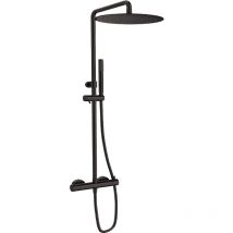 Loop Rain Duschsystem mit Thermostat 30 cm, schwarz metallisch - Sanycces