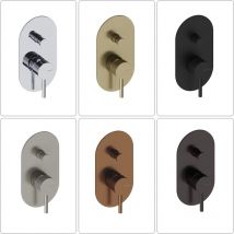 BB LOOP Unterputz 2-Wege-Dusch-Brausebatterie mit Unterputz Einbaukörper, Nickel gebürstet