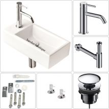 Bb mini Hängewaschbecken 20,5x40,5 mit ColdOpen Einhand-Armatur Set, Hahnloch rechts