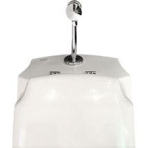 Bb Bäder Boutique - bb Urinal Zulauf von oben mit Deckel, Druckspüler, Ablaufsiphon & Hygiene Glasur, weiß