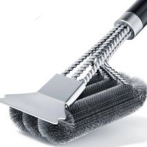 BBQ Cleaning Brush and Scraper - BBQ Wire Brush - 46cm Stainless Steel Grill Cleaner - Safe BBQ Accessories and Tools for Grilling