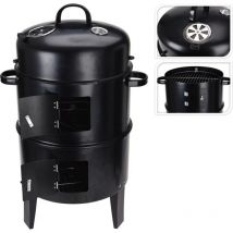 Grill-Räucherfass schwarz bbq