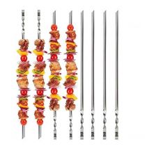 BBQ Kebab en acier inoxydable, BBQ Kebab Kebab Set 10 pièces, BBQ Kebab Pins, BBQ Flat Metal Kebab