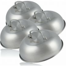 Campana calentadora de acero inoxidable (4 piezas) ø 23 cm Campana para servir, Glosche - Bbq-toro