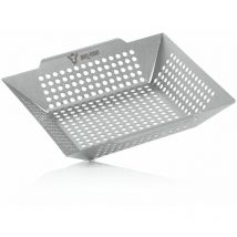 Bbq-toro - Cesto de acero inoxidable 30 x 30 x 5,5 cm Cacerola para parrilla de gas, Cacerola para parrilla