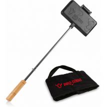 Ferro per panini Bbq-toro con borsa per il trasporto rettangolo con manico lungo per panini e cialde