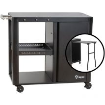 Bbq-toro - Grillwagen 95 x 50 x 80 cm, Schwarz Grilltisch mit großer Arbeitsfläche, Grill Serviertisch
