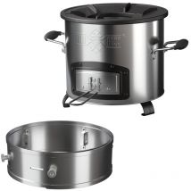 Bbqboss Forno da Campeggio Rocket Stove Fornello per Barbecue in Acciaio Inox e Ghisa Stufa a Razzo adatto per Camping Cucinare all'Aperto Forno