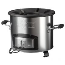 Bbq#boss - bbqboss Rocket Stove Cocina de Camping de Acero Inoxidable Plata Horno Holandés de Carbón o Leña con Placa de Hierro Fundido para Asar a