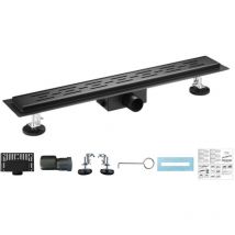 06-90-B Caniveau de douche 90cm en inox black matt, sterfput de douche, hauteur ajustable 98-142mm - Bc-elec