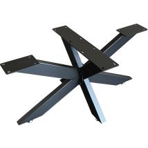 407004-B Support pied de table spider en acier noir 85x85x71 Châssis de table Piétement meuble Pied en croix - Bc-elec