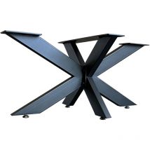 Bc-elec - 407005-B tischgestell Kreuzgestell spider aus schwarzem Stahl 98x58x43 Tischkufen Möbelgestell Tischbeine