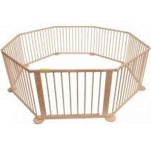 5664-0017YLB Parc bébé octogonal modulable en bois 7.2m, 8 panneaux de 70x90 cm - Bc-elec