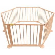 5664-0018YLB baby park esagonale flessibile in legno 5,4 m, 6 pannelli di 70x90cm - Bc-elec